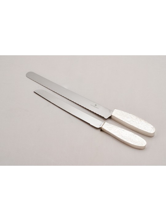 Couteau Challah martelé et support de Sterling Silve , Tu B'Av Gifts , I