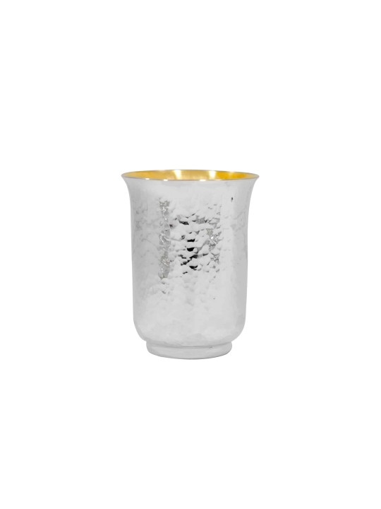 Heavy Plain Kiddush Cup with a Hammered Finish , Modern Kiddush Cups ,