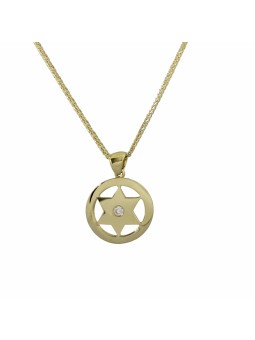 תליון מגן דוד זהב מוקף מודרני, מתנות ט"ו באב, ישראלי