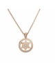Modern Encircled Gold Star of David Pendant , Tu B'Av Gifts , Israeli