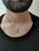 Pendentif étoile de David en or blanc encerclé, cadeaux Tu B'Av, J israélien
