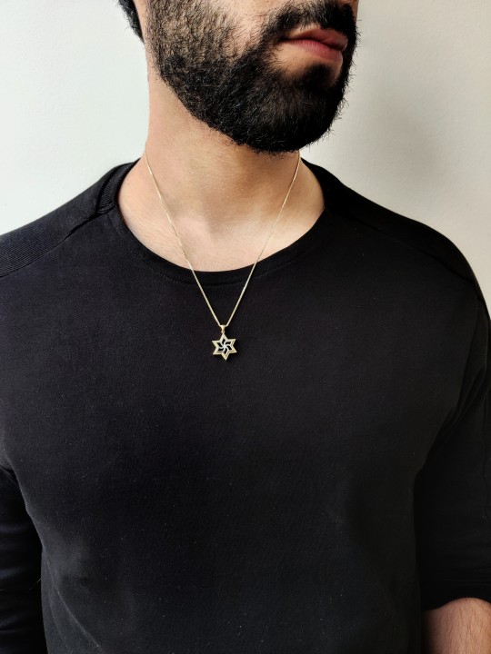White and Yelllow Gold Star of David Diamond Penda , Tu B'Av Gifts , I