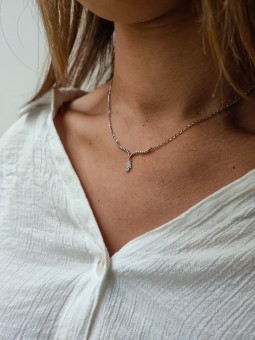 14K White Gold Hamsa Necklace , Tu B'Av Gifts , Israeli Judaica