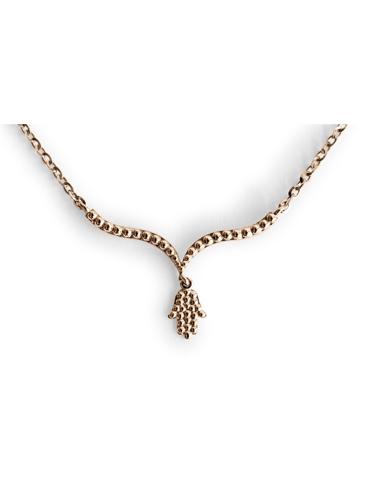 Collier Hamsa en or blanc 14K, cadeaux Tu B'Av, Judaica israélien