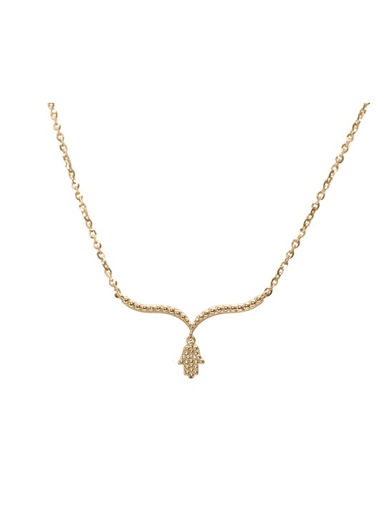 Collier Hamsa en or blanc 14K, cadeaux Tu B'Av, Judaica israélien