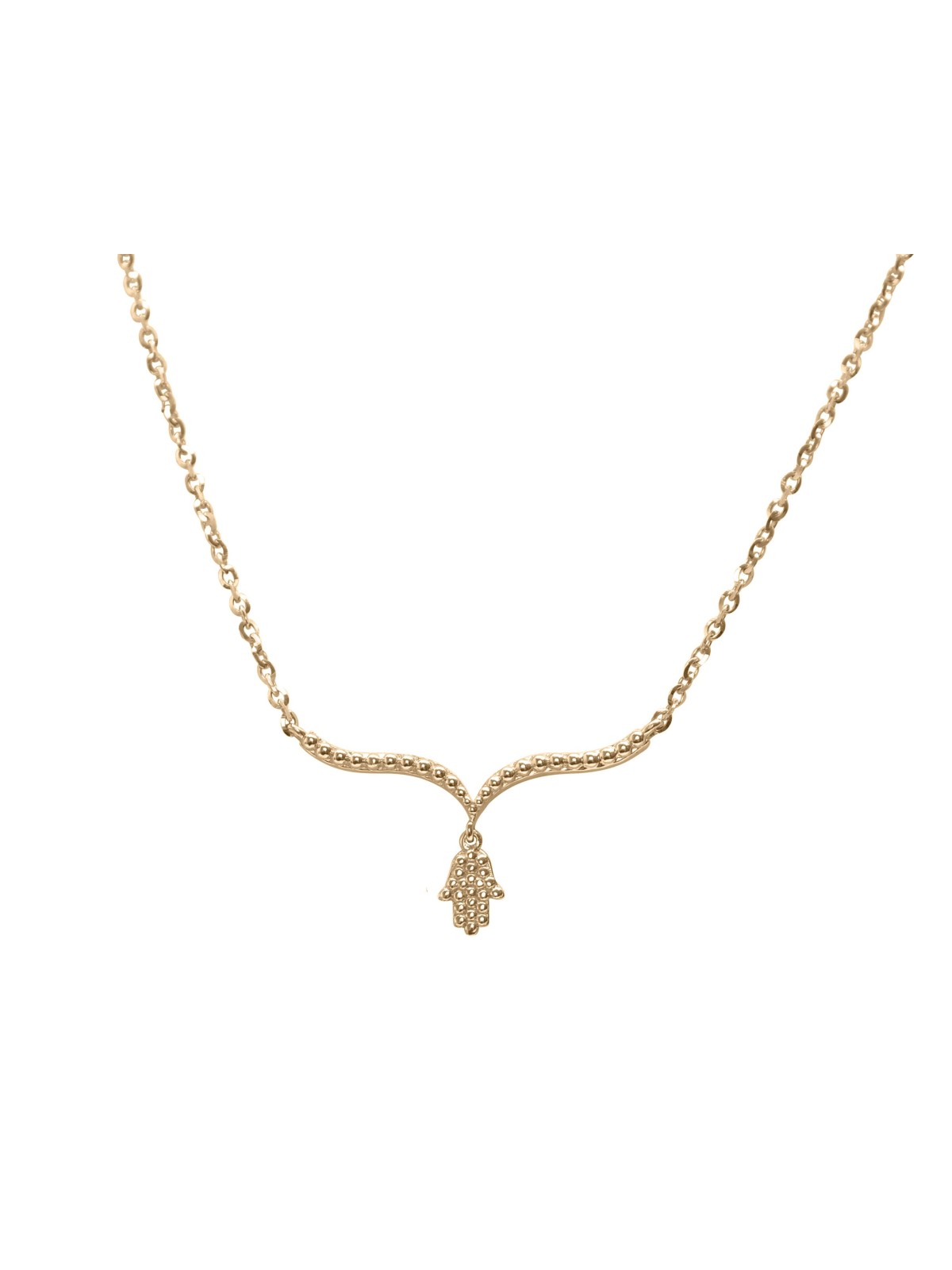 Collier Hamsa en or blanc 14K, cadeaux Tu B'Av, Judaica israélien
