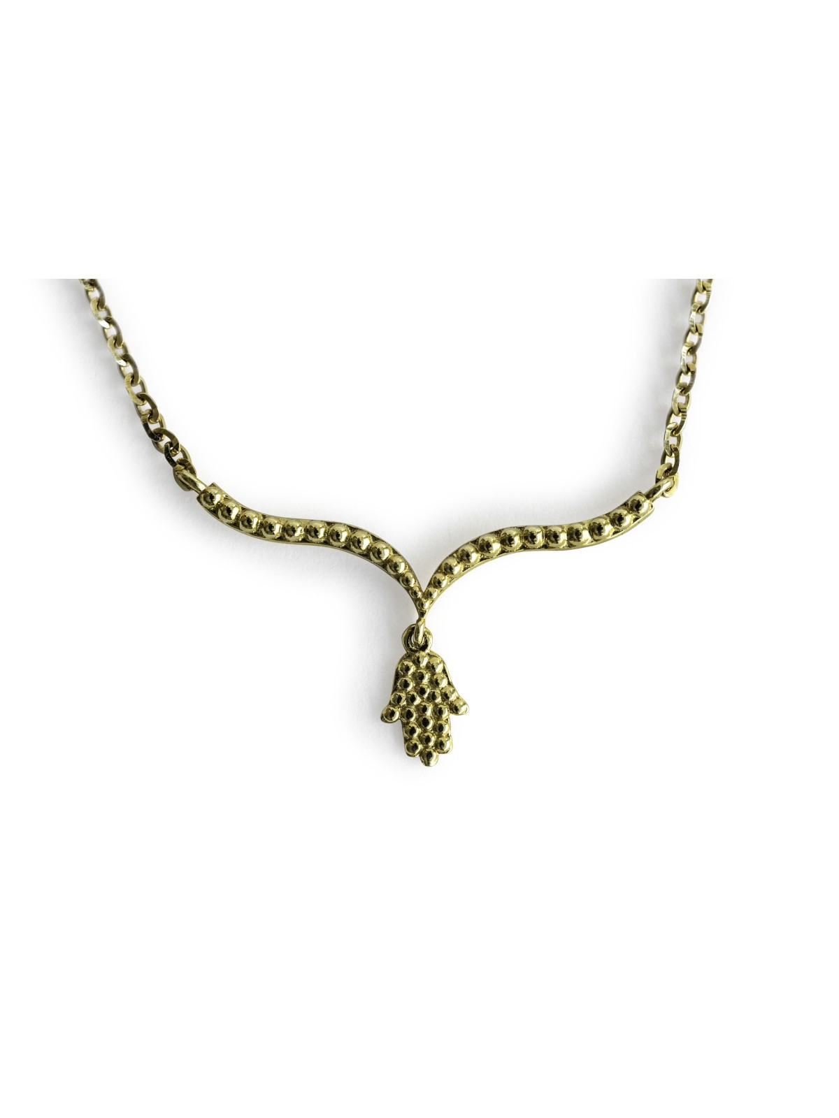 14K White Gold Hamsa Necklace , Tu B'Av Gifts , Israeli Judaica