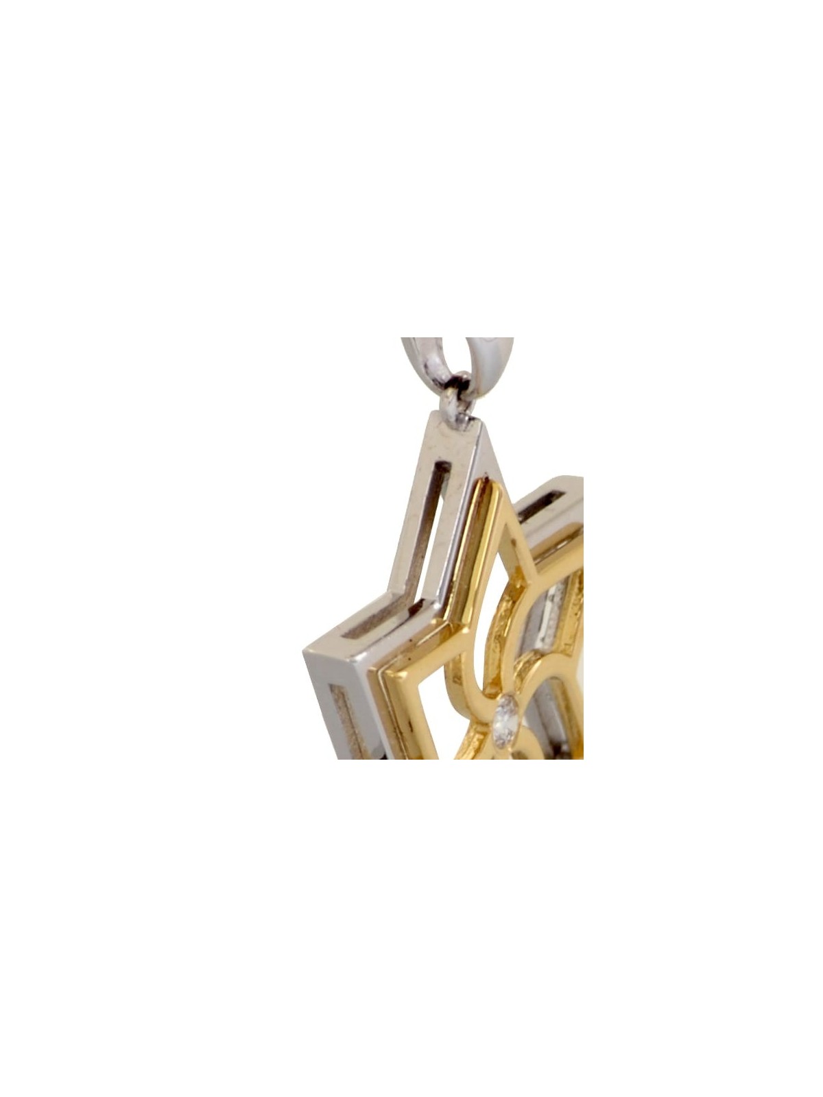 Modern White Gold Star of David Pendant , Tu B'Av Gifts , Israeli Juda