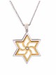 Pendentif moderne étoile de David en or blanc, cadeaux Tu B'Av, Juda israélien