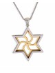 Pendentif moderne étoile de David en or blanc, cadeaux Tu B'Av, Juda israélien