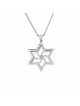 Modern White Gold Star of David Pendant , Tu B'Av Gifts , Israeli Juda