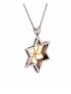 Pendentif moderne étoile de David en or blanc, cadeaux Tu B'Av, Juda israélien