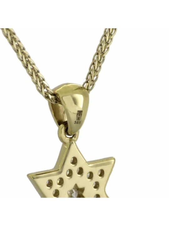 שרשרת תליון יהלום מגן דוד מזהב לבן, מתנות ט"ו באב, אי