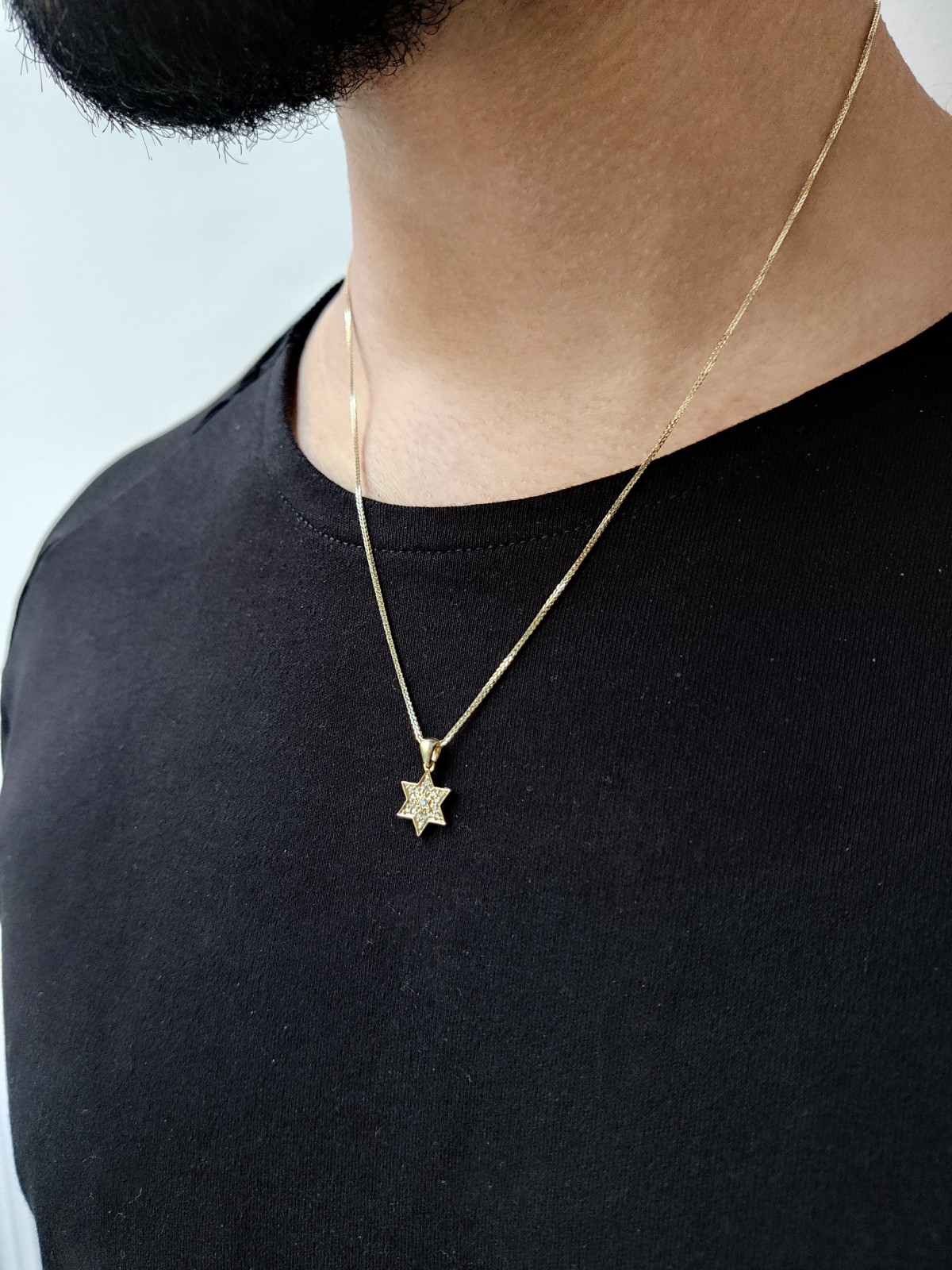 Collier pendentif diamant étoile de David en or blanc, Tu B'Av Gifts, Is