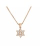 Yellow Gold Star of David Necklace Studded with Di , Tu B'Av Gifts , I