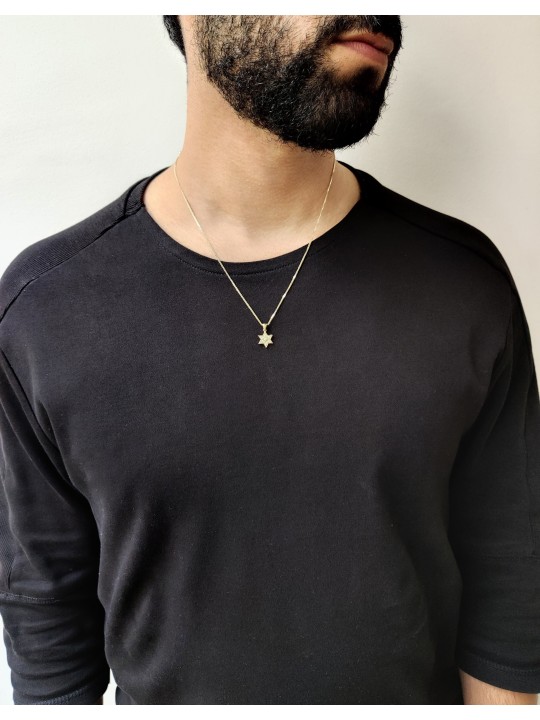 Collier étoile de David en or jaune clouté de Di, cadeaux Tu B'Av, I