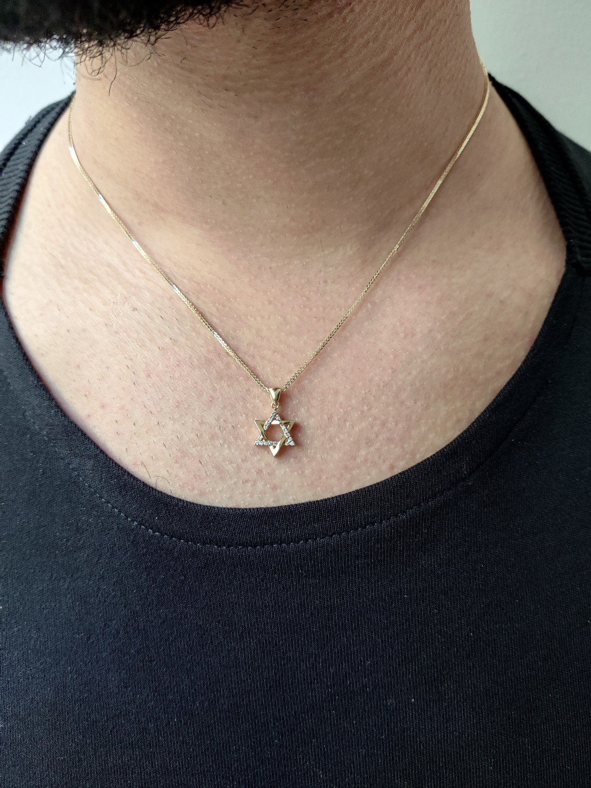Petit pendentif étoile de David en or blanc, cadeaux Tu B'Av, judaïque israélien