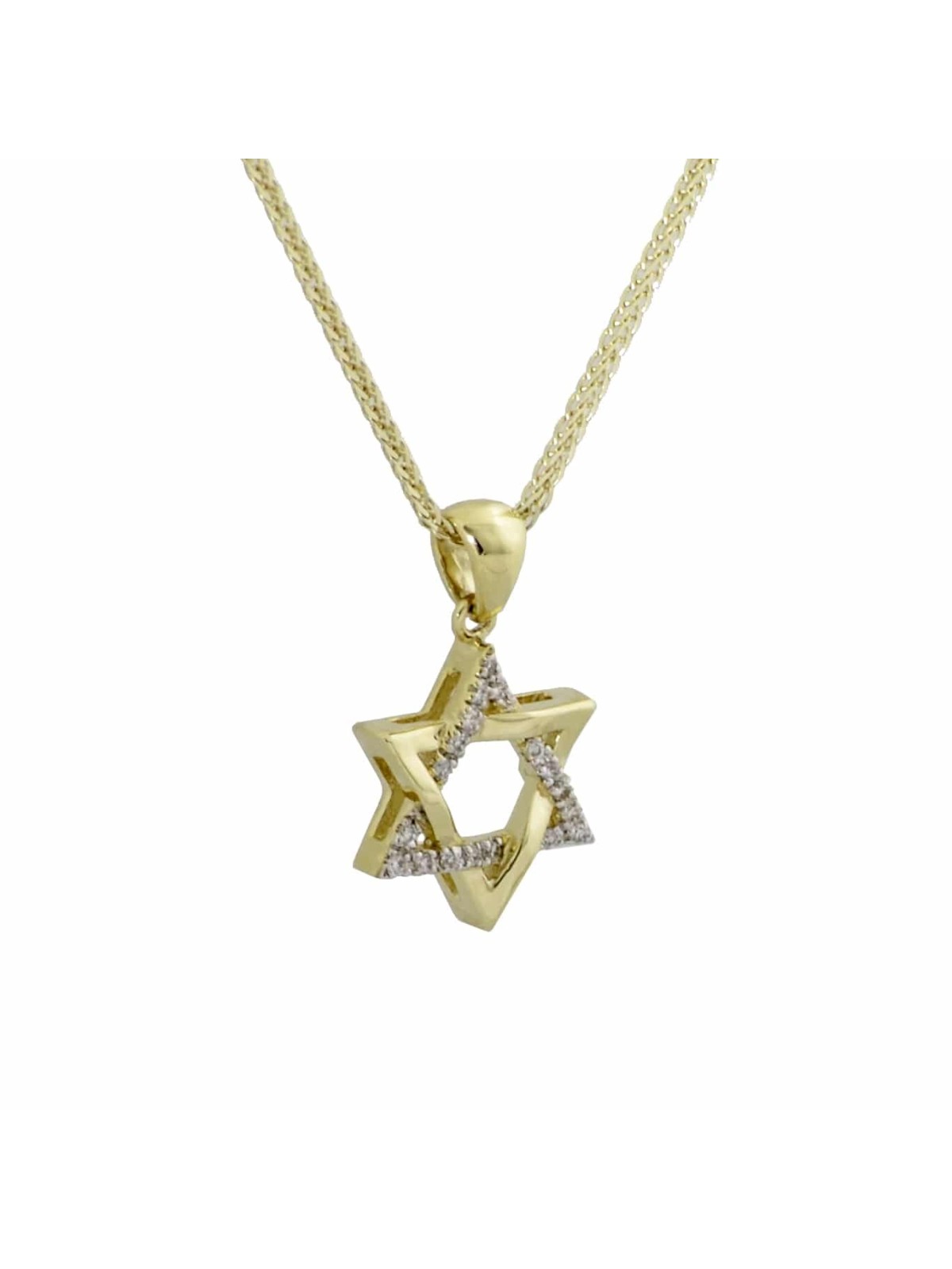 Petit pendentif étoile de David en or blanc, cadeaux Tu B'Av, judaïque israélien
