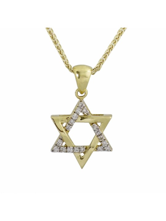 Petit pendentif étoile de David en or blanc, cadeaux Tu B'Av, judaïque israélien
