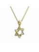 Pendentif étoile de David unique en or jaune avec diamètre, ajouter une chaîne 14 carats, I