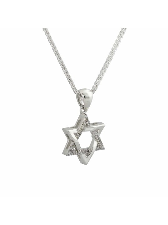 תליון מגן דוד ייחודי מזהב צהוב עם קוטר, הוספת שרשרת 14K, I
