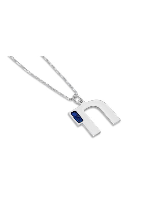 14k Or Massif Moderne Rond Émail Bleu Chai Penda , Cadeaux Tu B'Av , I