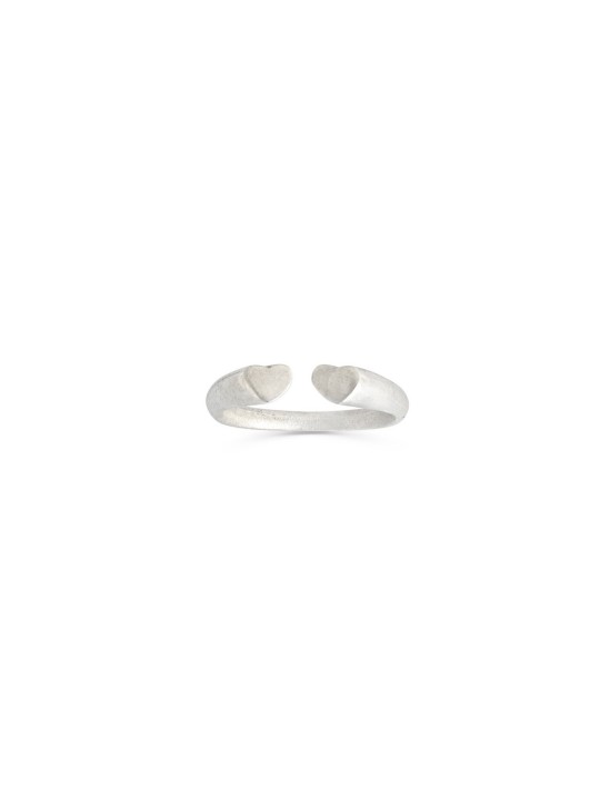 Bague ouverte empilable en or blanc 14 carats en forme de cœur, cadeaux de mariage juif, Isra