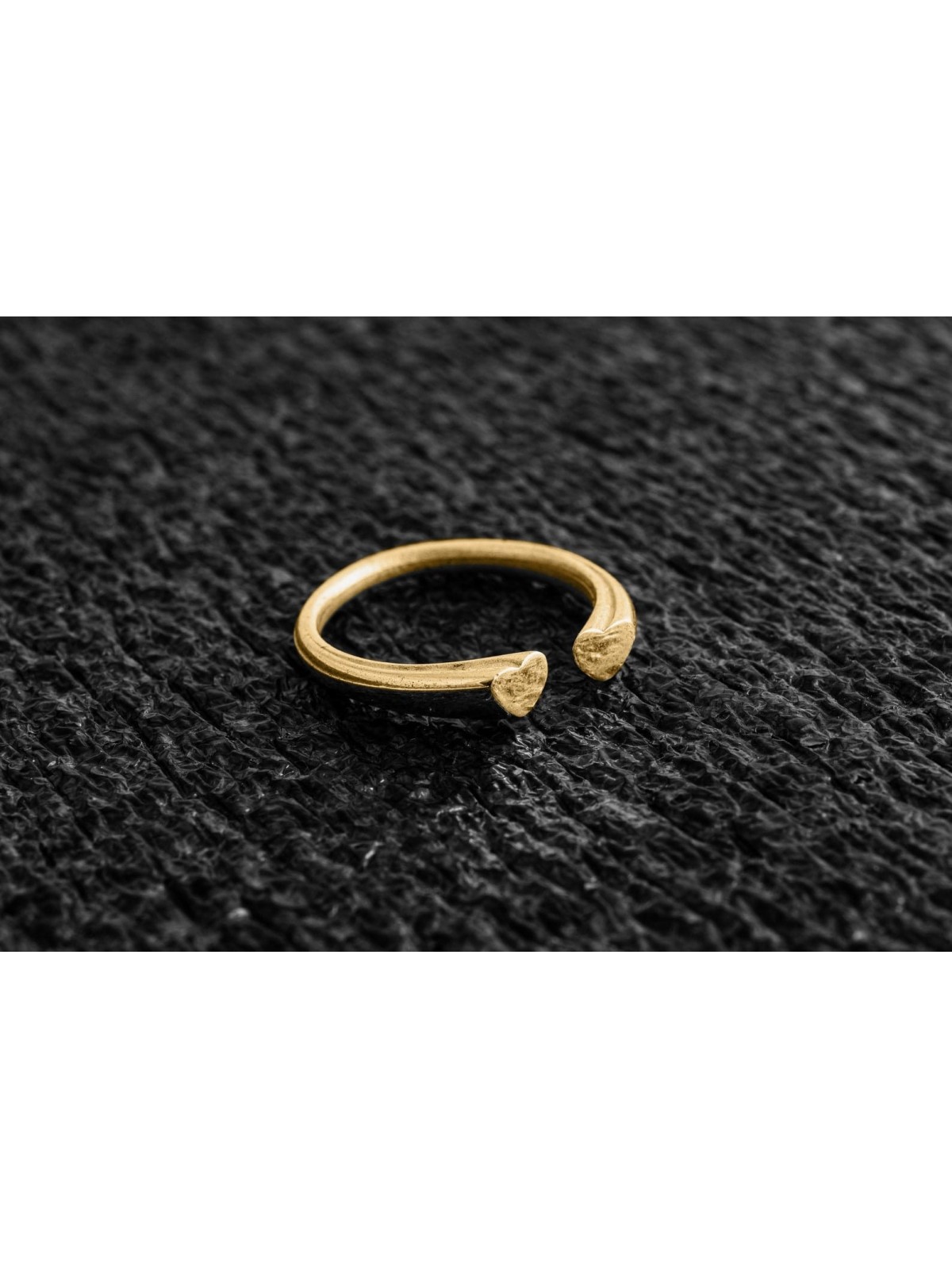 Heart 14K White Gold Stackable Open Ring , Jewish Wedding Gifts , Isra