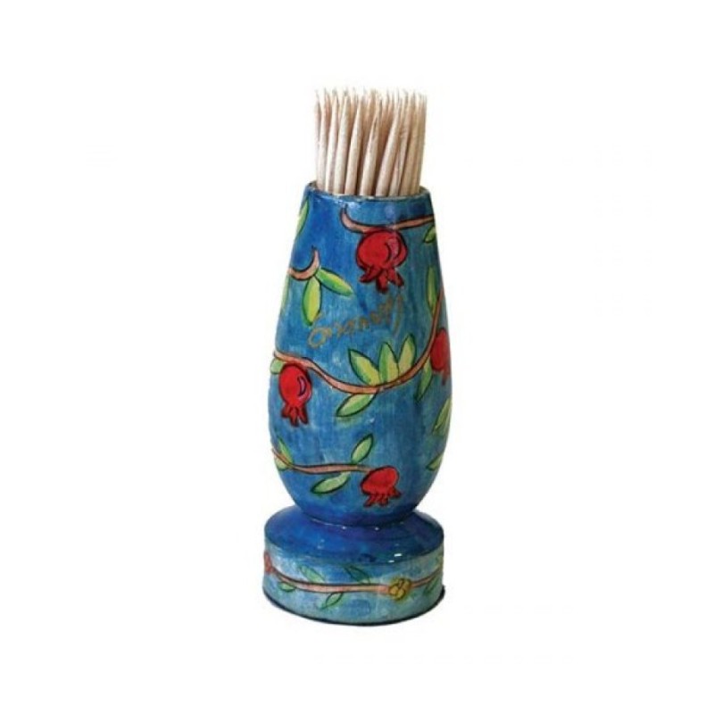Yair Emanuel Colorful Wood Toothpick Stand with... | Table Decorations