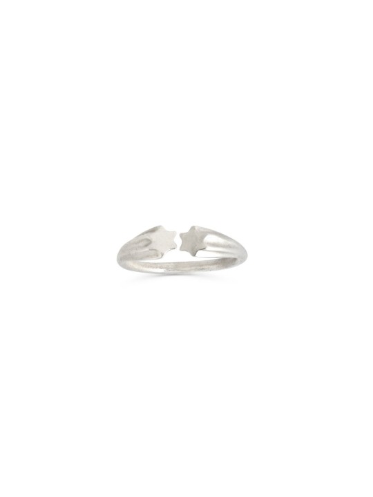 Bague ouverte empilable en or blanc Star 14K, cadeaux de mariage juif, Israël