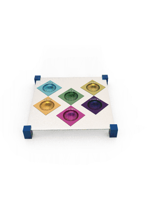 Aluminum Colorful Contemporary Square Passover Sed , Aluminum Seder Pl