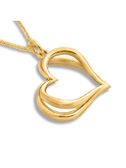 Collier creux d'or du double coeur 14K de papillon, cadeaux de mariage juifs