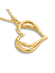Collier creux d'or du double coeur 14K de papillon, cadeaux de mariage juifs