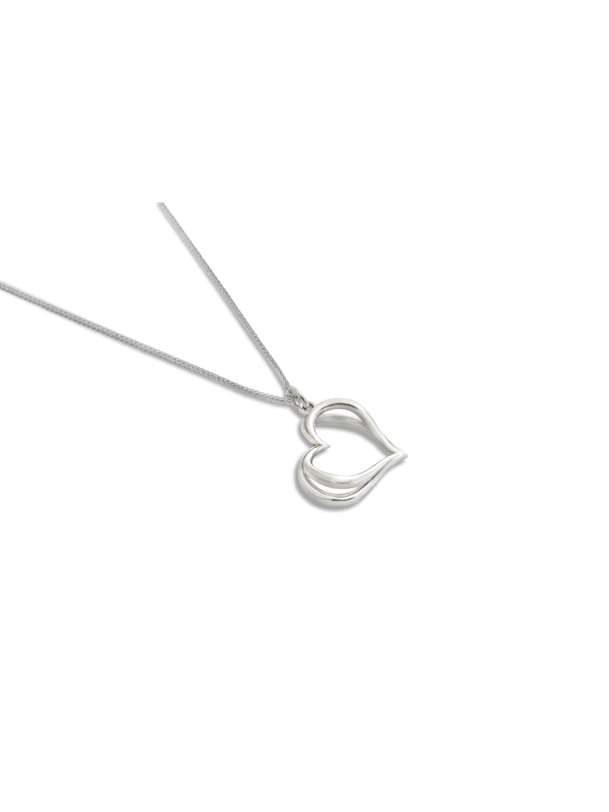 Collier creux d'or du double coeur 14K de papillon, cadeaux de mariage juifs