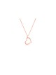 Collier creux d'or du double coeur 14K de papillon, cadeaux de mariage juifs