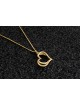 Collier creux d'or du double coeur 14K de papillon, cadeaux de mariage juifs