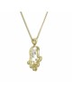 Élégant pendentif Chai et Hamsa en or, cadeaux Tu B'Av, Judaica israélien