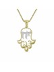 Élégant pendentif Chai et Hamsa en or, cadeaux Tu B'Av, Judaica israélien