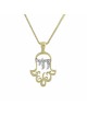 Élégant pendentif Chai et Hamsa en or, cadeaux Tu B'Av, Judaica israélien