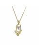 Elegant Gold Chai and Hamsa Pendant , Tu B'Av Gifts , Israeli Judaica