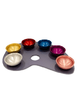 Une plaque de Seder colorée en aluminium anodisé, plaque de Seder en aluminium