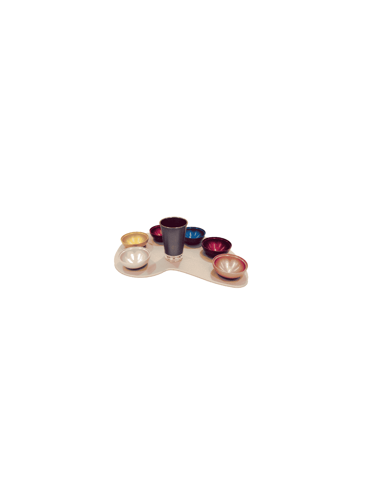 A Colorful Seder Plate Made of Anodized Aluminum , Aluminum Seder Plat