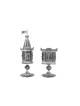 Boîte à épices Besamim en argent en forme de tour en filigrane, argent Sterling J