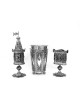 Boîte à épices Besamim en argent en forme de tour en filigrane, argent Sterling J