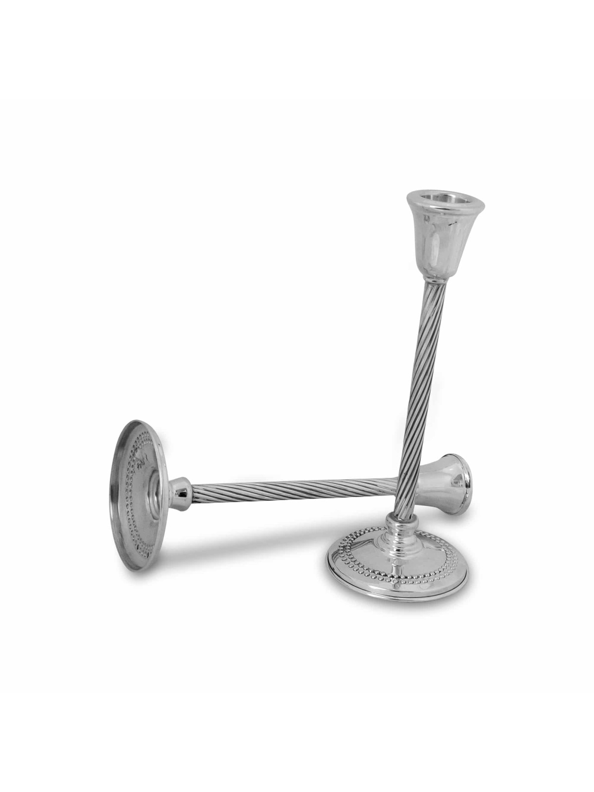 Tall Thin Sterling Silver Candlesticks , Passover Gifts , Israeli Juda