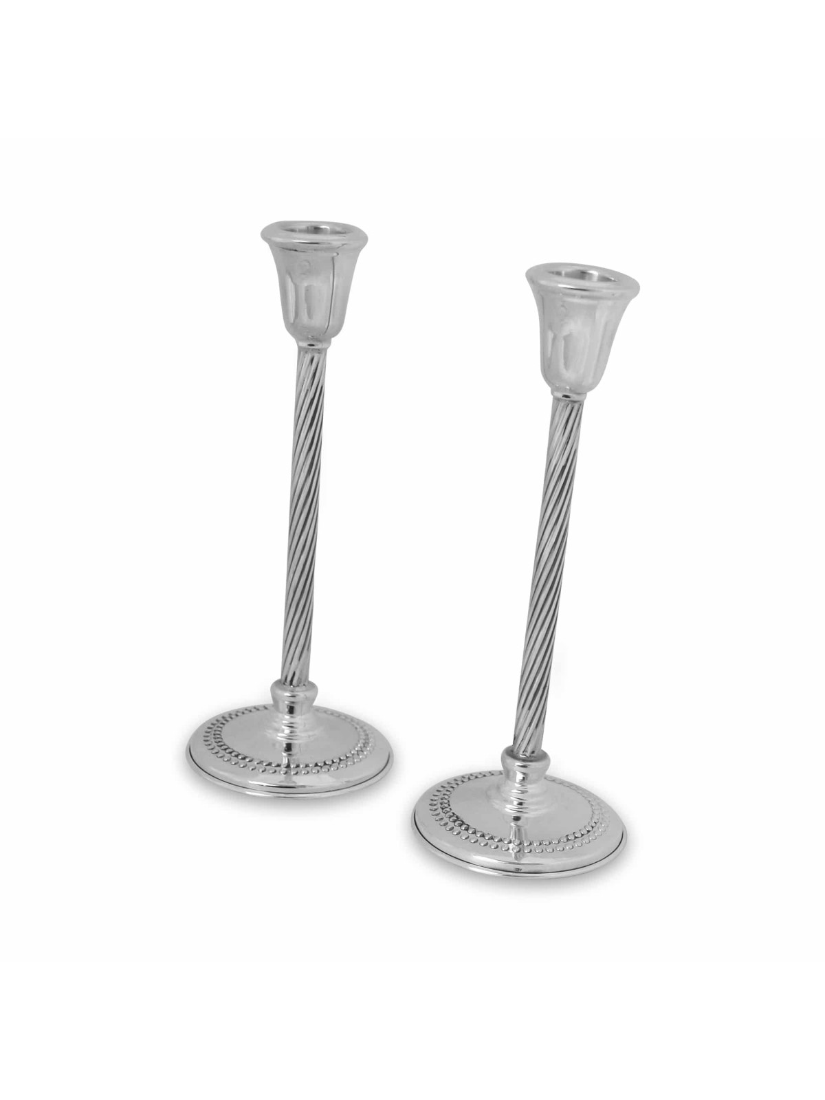 Tall Thin Sterling Silver Candlesticks , Passover Gifts , Israeli Juda