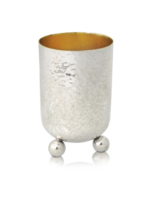 Coupe de Kiddouche martelée moderne avec pieds en boule, coupes de Kiddouche modernes, Isr