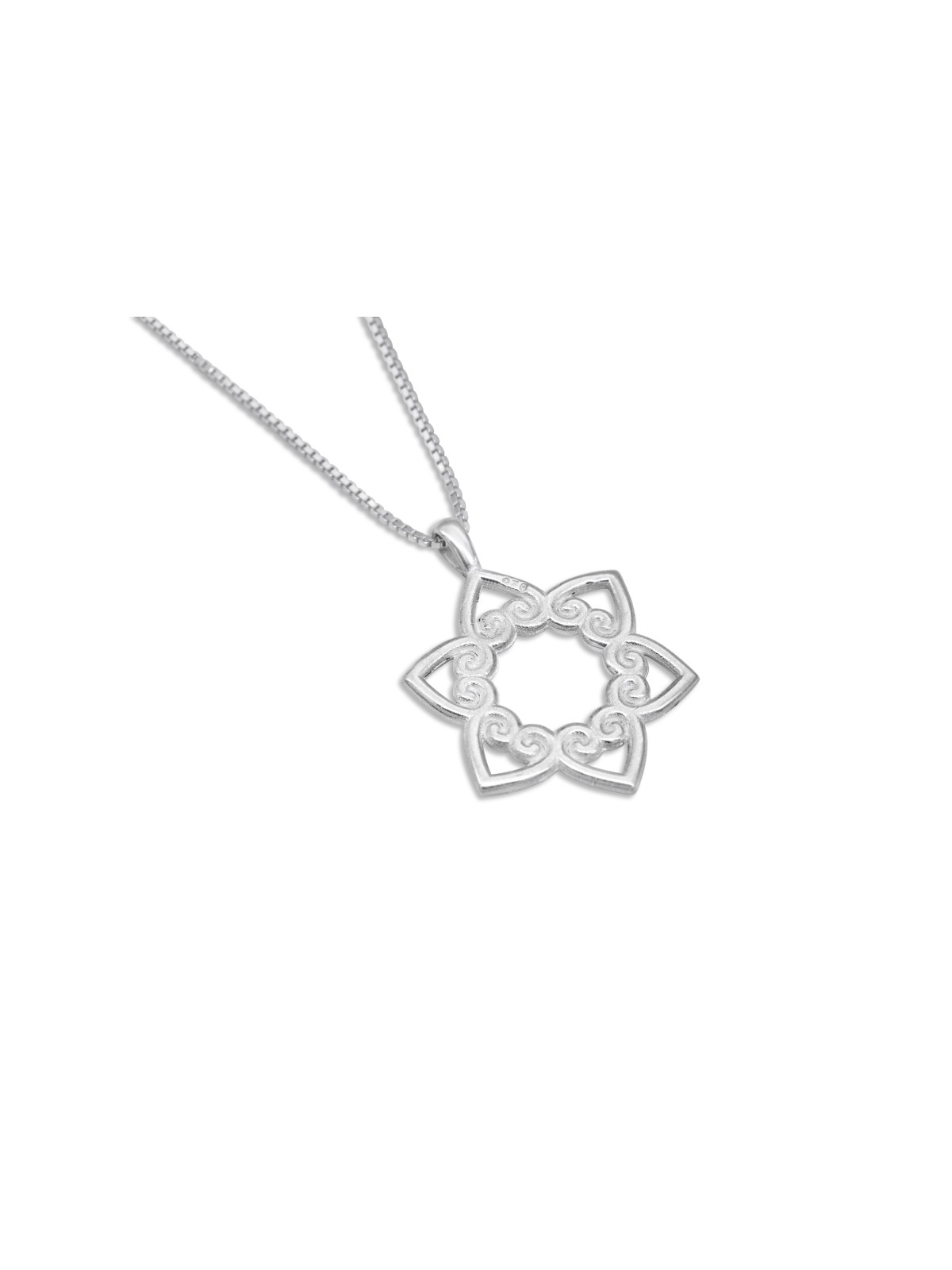 Swirly Star of David and Hearts Gold Pendant , Tu B'Av Gifts , Israélien