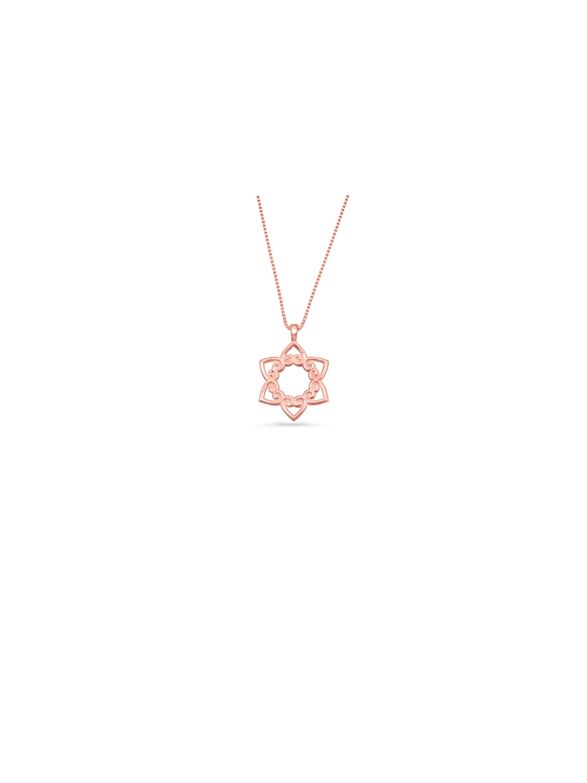 Swirly Star of David and Hearts Gold Pendant , Tu B'Av Gifts , Israélien