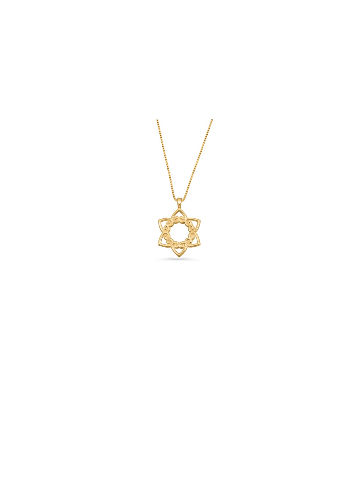 Swirly Star of David and Hearts Gold Pendant , Tu B'Av Gifts , Israélien